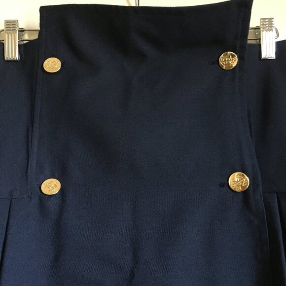 Designer Double-Breasted Pleated Official Military Skirt 28W - Picture 3 of 12